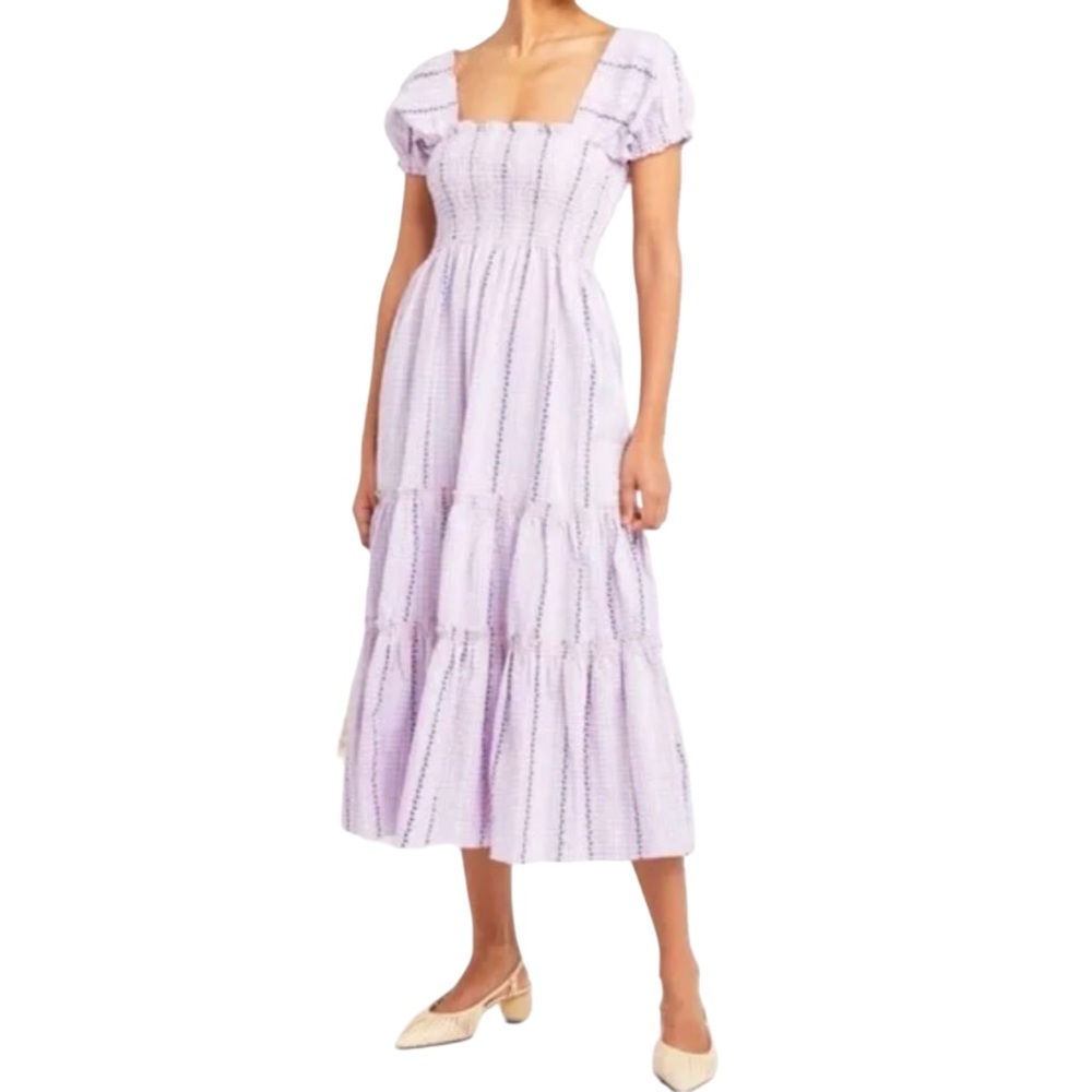 Anthropologie O.P.T. Daphne Floral Smocked Midi Dress